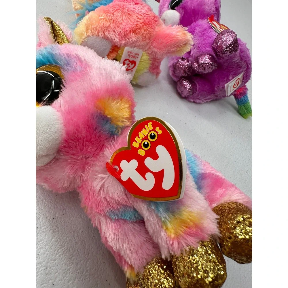 Ty Beanie Boos Plush Fantasia Yips Rosette Unicorn Chihuahua 6in Lot 3 Kids Toy